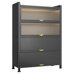 钢制阳台储物柜落地收纳柜大容量防晒置物柜靠墙一体家用铁皮柜子