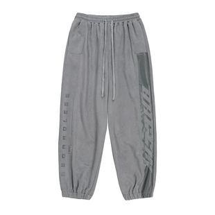BJHG不计后果休闲卫裤子男款冬季潮牌直筒宽松运动束脚工装长裤女