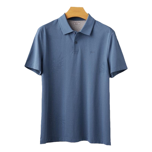 GORNIA/格罗尼雅男士经典蓝灰色夏季通勤短袖T恤衫休闲polo上衣