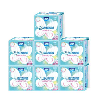 柔柔w形贴身240mm日用组合纤巧棉柔亲肤透气无荧光防漏组合6包