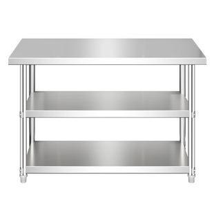 双层不锈钢工作台厨房操作台案板三层加厚不锈钢桌子打包台打荷台