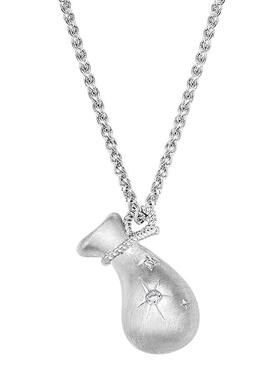 Onchic余宇涵同款星愿锦囊项链银色毛衣链女拉丝配饰轻奢高级感