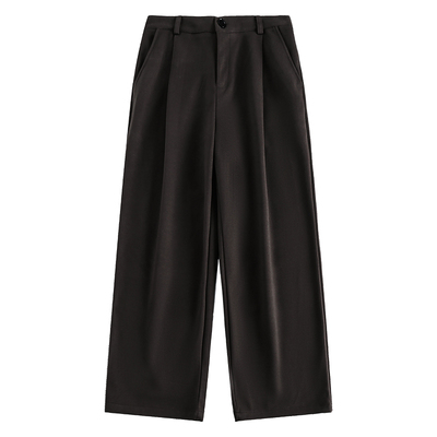 怕生的鹿小众垂感阔腿毛呢西裤