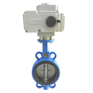 D971X-16电动对夹铁板304蝶阀 防爆防水开关调节智能型切断筏DN50