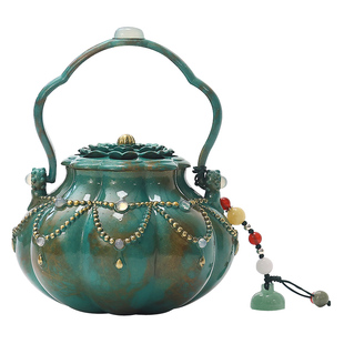 古风国潮檀香炉烧碳冬天随身暖手炉汉服怀炉青铜嵌玉石文创香薰炉