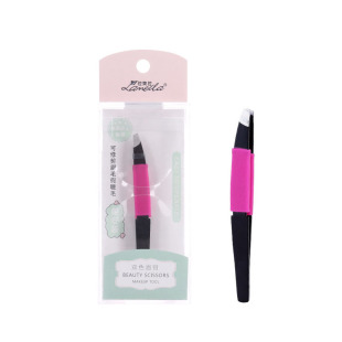 拉美拉黑色不锈钢修眉夹子一字眉拔眉毛摄子拔胡子头发夹口紧斜