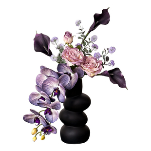 蝴蝶兰仿真花花束摆设玄关轻奢高端仿生法式玫瑰意式软装新年摆件