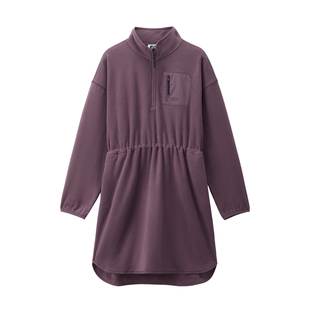 GC2026春季新款裙子女装摇粒绒拼布口袋可收腰立领连衣裙12465008