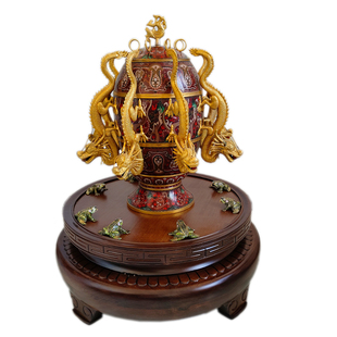 非遗孤品北京景泰蓝老货地动仪纯手工紫铜胎掐丝珐琅办公室摆件