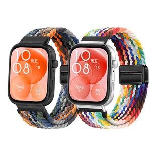 适用华为WATCH FIT4手表表带新款编织尼龙磁吸扣fit4/4pro表带智能运动fit3腕带手表链专用一体男女夏天透气