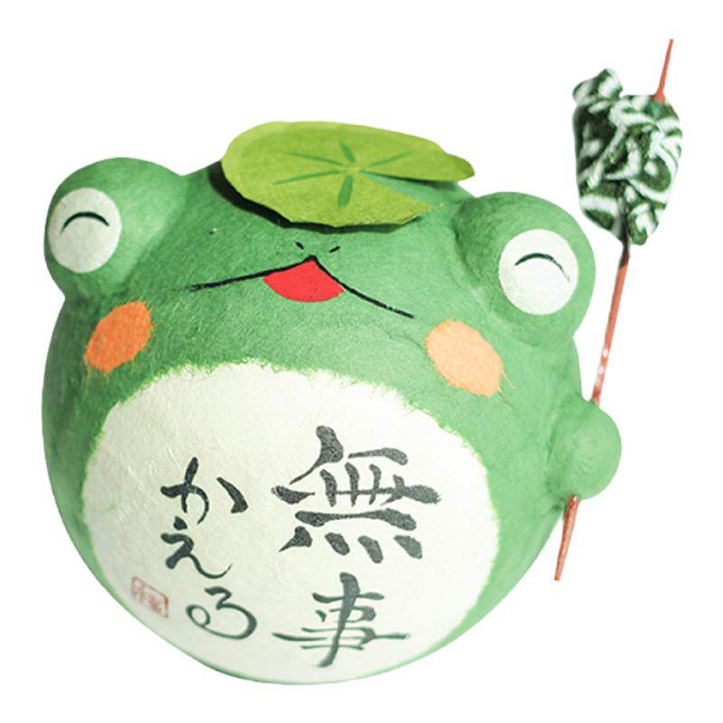 日本进口龙虎堂和纸旅行青蛙桌面摆件吉祥物车载摆件手工制作送礼