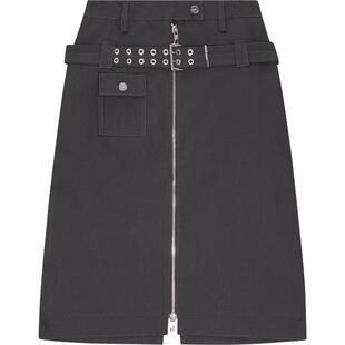 GANNI女装 孔眼腰带简约高腰半身裙中裙W0237252