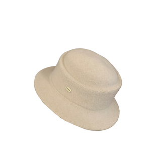 赫本风气质优雅白色礼帽女秋冬法式高级感盆帽卷边千金风渔夫帽子