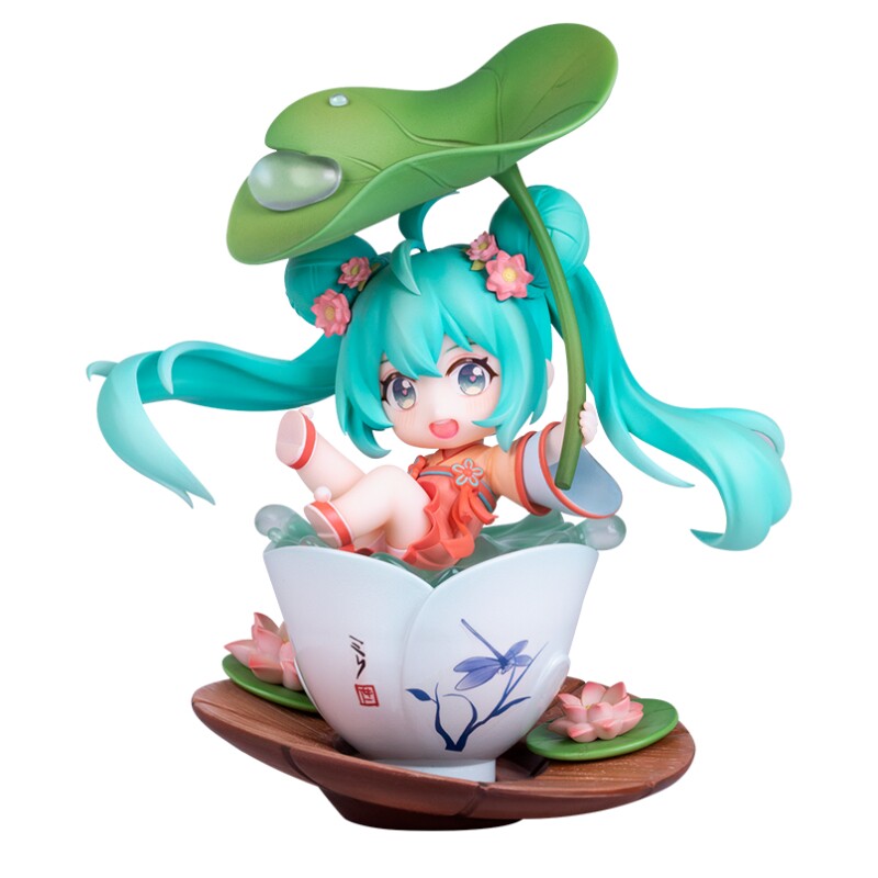 正版初音未来荷塘嬉戏Q版手办