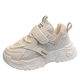 儿童运动鞋黑色2024秋冬季款二棉鞋子男童女童鞋子宝宝老爹鞋春秋