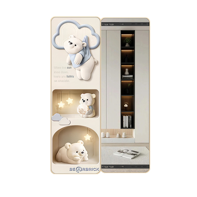 可绮奶油风全身镜超薄遮挡