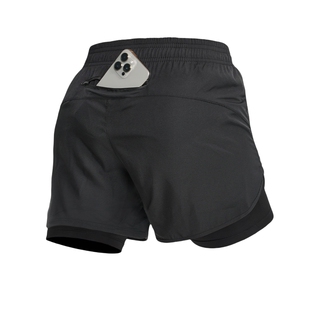 训练短裤男夏跑步健身运动深蹲三分裤速干夏季假两件田径可放高弹