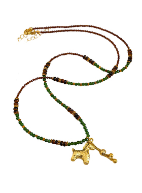 玻璃串珠小马项链配饰女