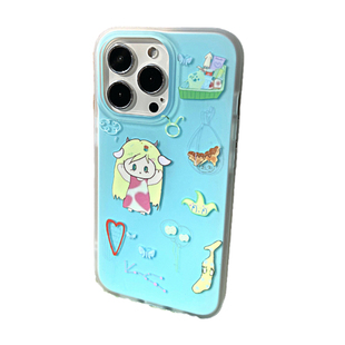 海鸥星球 原创夏日奇游磨砂双层imd手机壳~配套野人支架