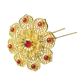 古风团花发钗唐风掐丝花朵插针敦煌飞天舞配饰宫廷发髻古典舞配饰