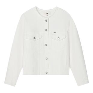 末未MIIWII24春白色牛仔圆领简约外套W241198女士