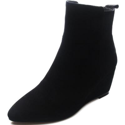 边妮羊皮坡跟小短靴真皮时尚女靴