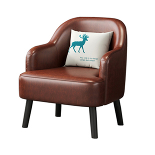 单人懒人皮艺沙发椅简约阳台卧室客厅酒店办公小户型休闲茶几沙发