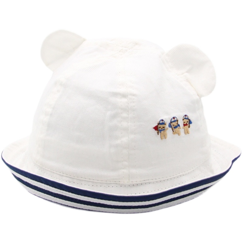 新生儿帽子春夏男女童渔夫帽婴儿宝宝海军风可爱盆帽出游遮阳帽子