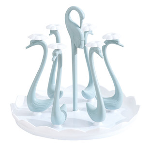 玻璃杯架水杯倒挂架旋转茶杯架收纳架沥水杯架子带托盘家用置物架