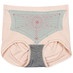 3条组合纯色益母草暖芯裤高腰收腹双层贴片透气女人暖宫内裤1141