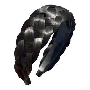 发箍女头饰麻花辫仿真假发一体头箍鱼骨辫发捆发卡2024年网红新款