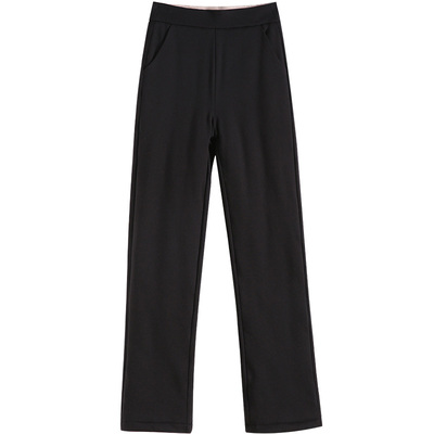 梦舒雅冬季高腰保暖羊毛直筒棉裤