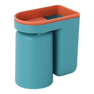 撞色牙刷杯架壁挂式免打孔家用漱口杯置物架卫生间沥水牙具收纳架