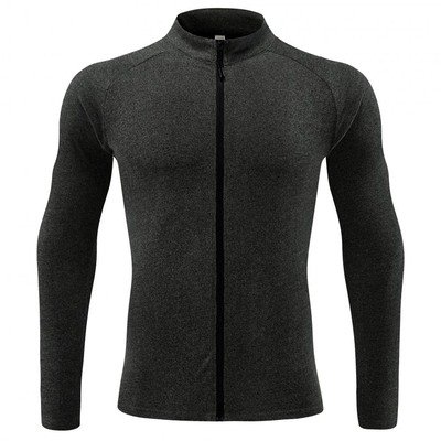 德绒立领拉链健身衣男秋冬季长袖