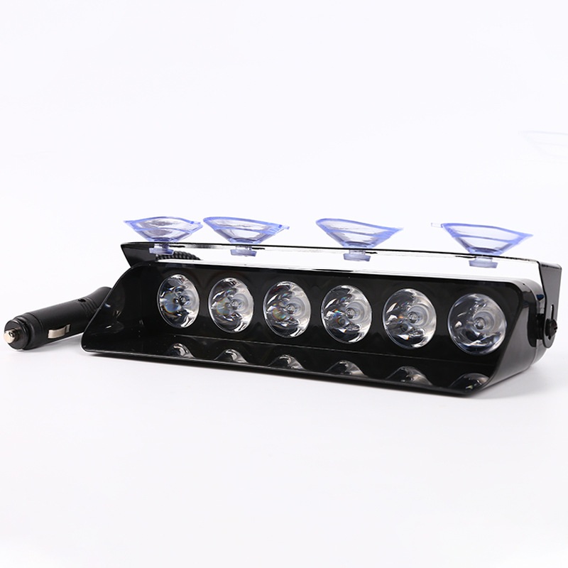车灯6LED爆闪灯吸盘远光灯灯12V24VS6挡风玻璃铲子灯灯警示灯开道
