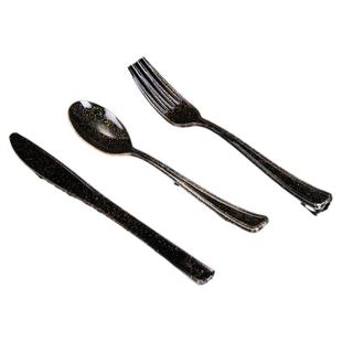 一次性叉子勺子金色银色金牛排刀叉勺三件套装汤勺餐具独立包装