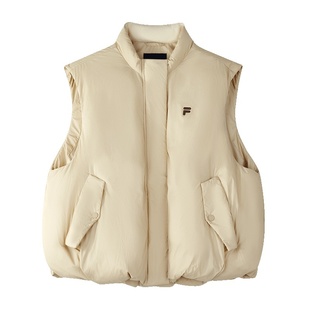 FILA FUSION斐乐潮牌羽绒马甲女2025冬新款时尚休闲宽松保暖上衣