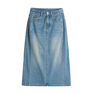 小个子A字牛仔半身裙软牛