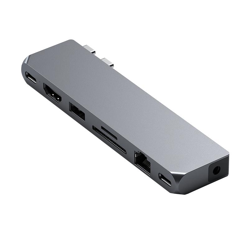 Satechi拓展坞TypeC转接器USB4适用笔记本电脑Macbook Pro/AirM3M2扩展多功能转接头HDMI双屏显示投影网线hub