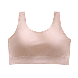 妈妈内衣女薄款背心式大胸显小文胸无钢圈胸罩中老年专用无痕大码