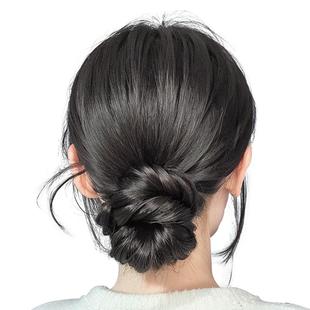 自绕式丸子头假发圈仿真发假发发束花苞头盘发发髻低扎蓬松假发包