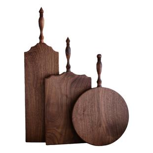 ZM胡桃木实木整木砧板切菜案板辅食板水果面包牛排餐盘托定制图案