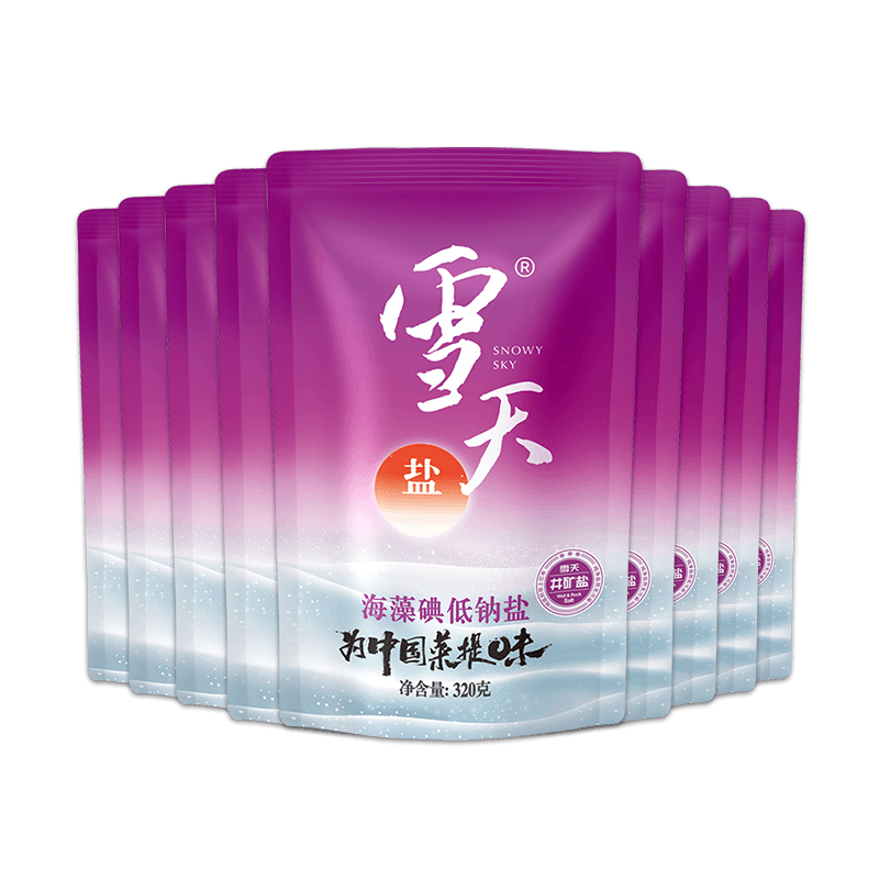 雪天盐加碘精制食盐320g×9包