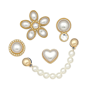 洞洞鞋配饰鞋花适配crocs配饰鞋花装饰扣DIY鞋扣金属珍珠钻石配件