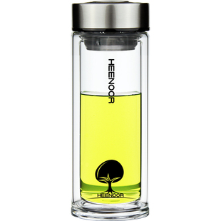 希诺男士玻璃杯双层加厚精品杯子大容量水杯高档办公室茶杯XN6702