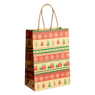 圣诞节礼品袋平安夜礼物手提袋糖果礼袋装苹果包装创意牛皮纸袋子