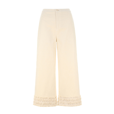 wanatry九分裤脚口木耳边