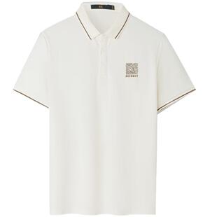 HLA/海澜之家艺术家联名短袖POLO衫春夏凉感绣花撞色翻领T恤男
