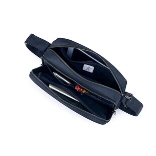 Porter INTERNATIONAL双拉链暗纹斜挎包商务通勤包防水大容量单肩