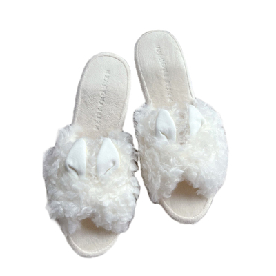 甜美风小兔子坡跟家居鞋